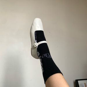 UO Faux Leather White Mary Jane